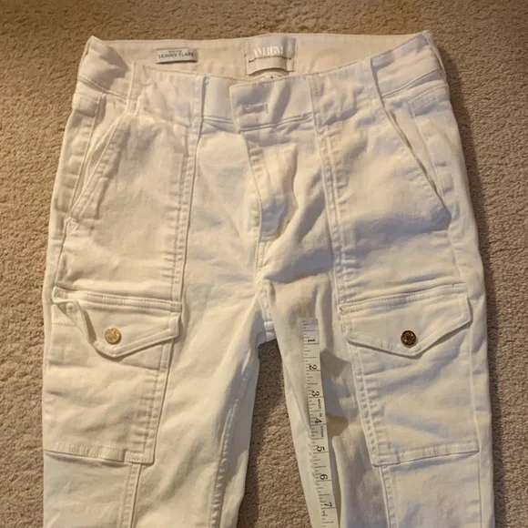 White House Black Market Cream Flare Pants - Picture 2 of 4